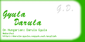 gyula darula business card